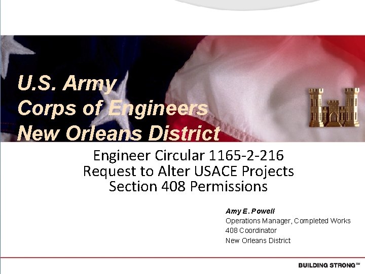 U. S. Army Corps of Engineers New Orleans District Engineer Circular 1165 -2 -216