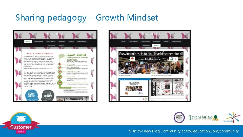 Sharing pedagogy – Growth Mindset Visit the new Frog Community at frogeducation. com/community 