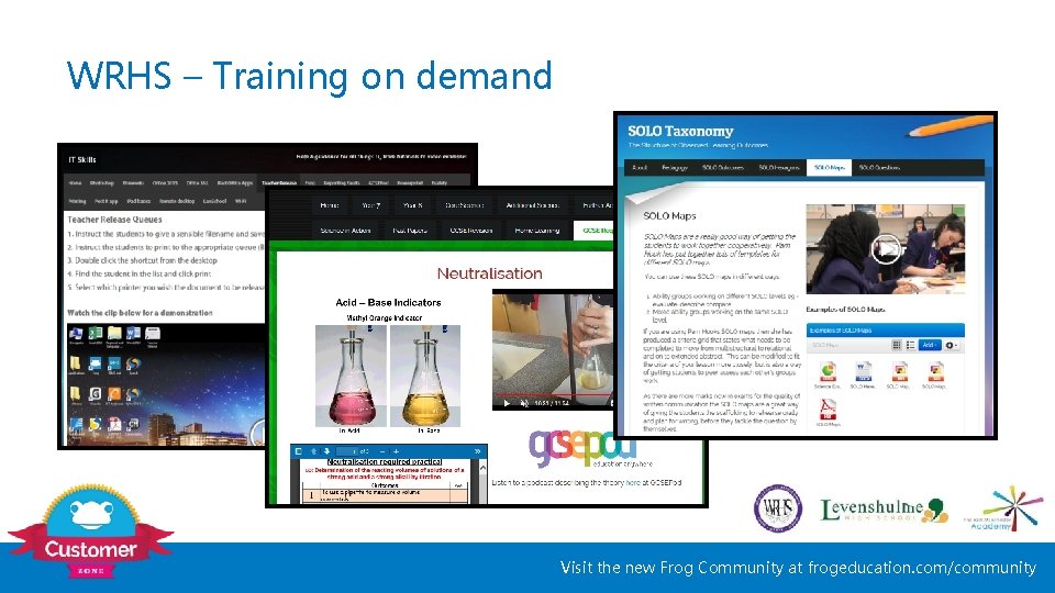 WRHS – Training on demand Visit the new Frog Community at frogeducation. com/community 
