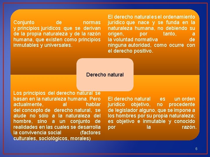 Conjunto de normas y principios jurídicos que se derivan de la propia naturaleza y