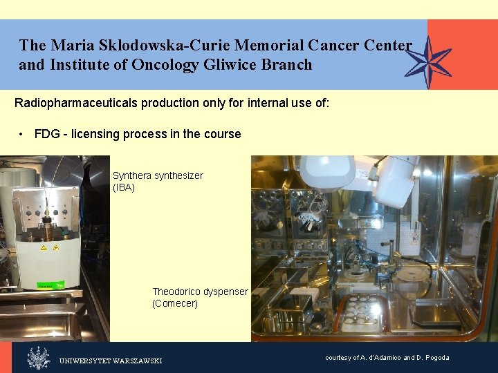 The Maria Sklodowska-Curie Memorial Cancer Center and Institute of Oncology Gliwice Branch KLIKNIJ, Radiopharmaceuticals