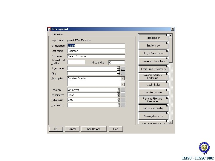 IMSU – ITSSC 2002 