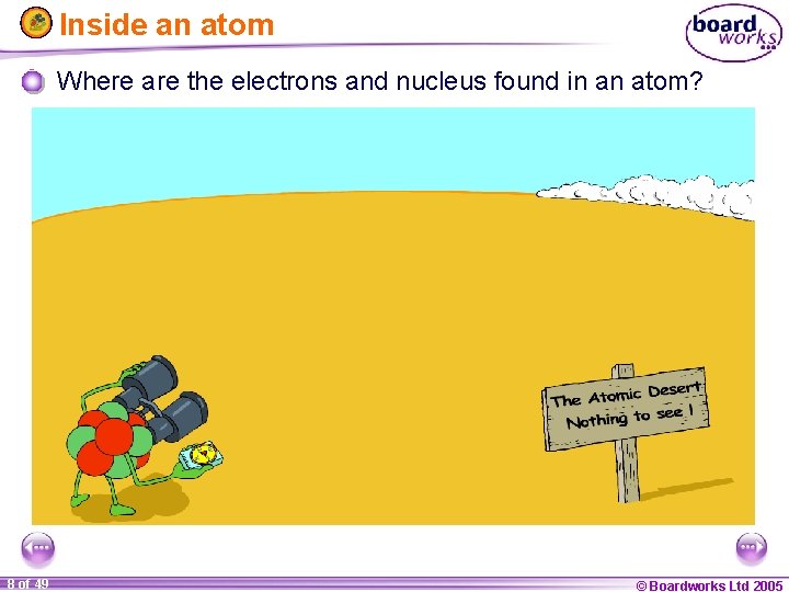 Inside an atom Where are the electrons and nucleus found in an atom? 8