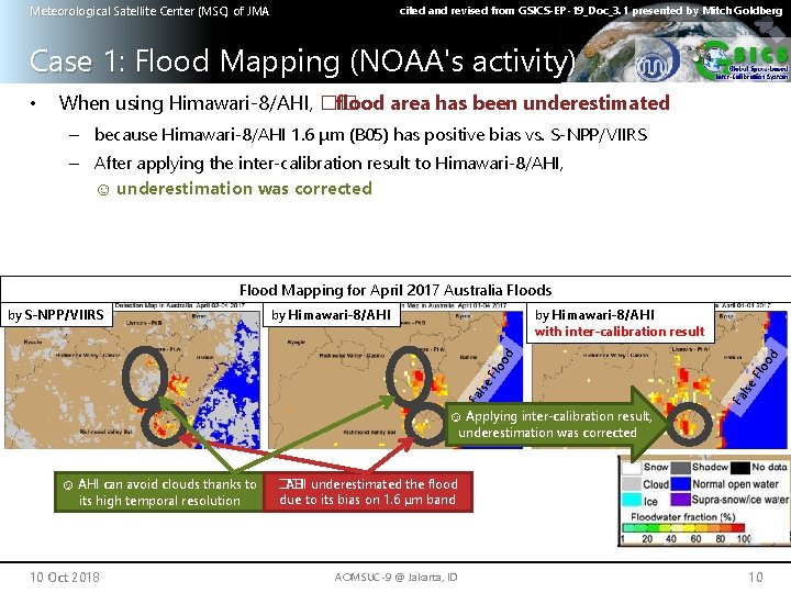 Meteorological Satellite Center (MSC) of JMA cited and revised from GSICS-EP-19_Doc_3. 1 presented by