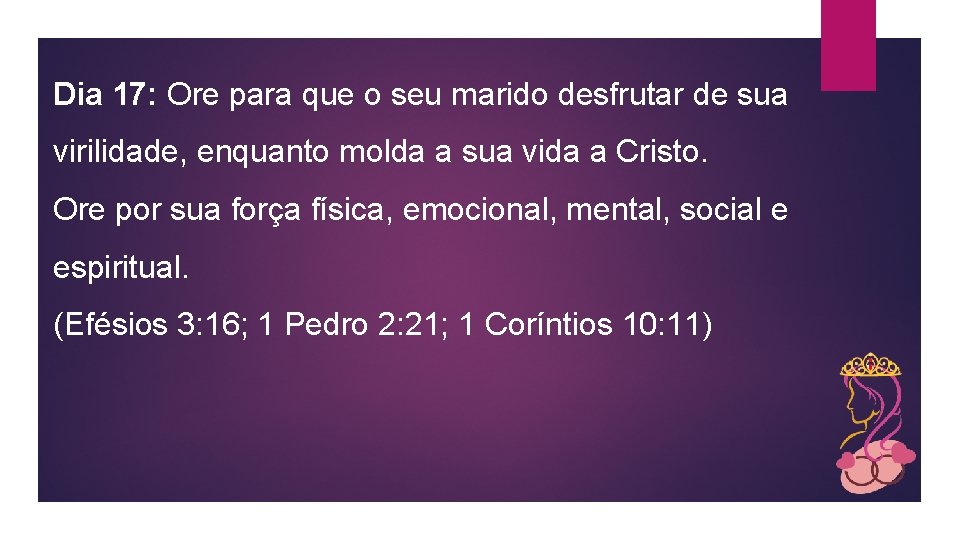 Dia 17: Ore para que o seu marido desfrutar de sua virilidade, enquanto molda
