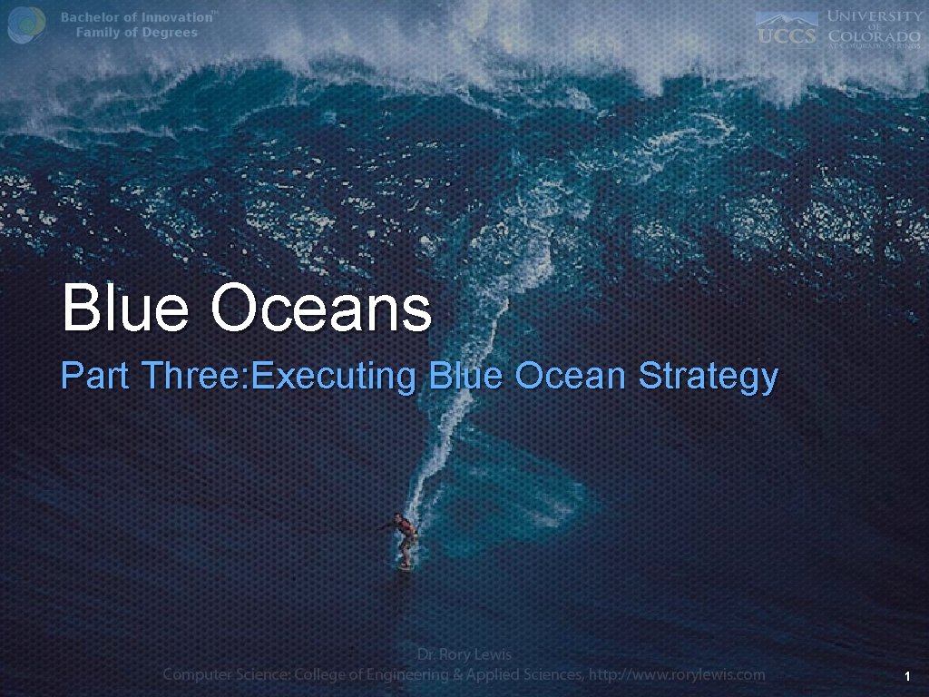 Blue Oceans Part Three: Executing Blue Ocean Strategy 1 