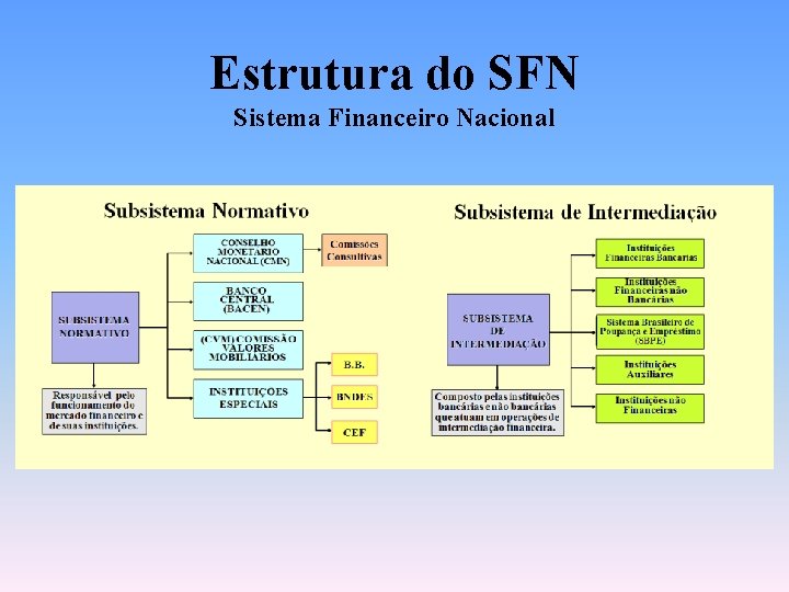 Estrutura do SFN Sistema Financeiro Nacional 