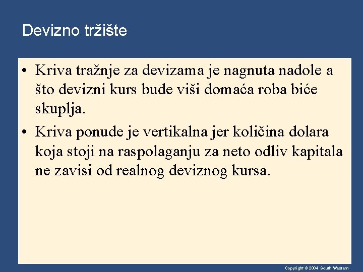 Devizno tržište • Kriva tražnje za devizama je nagnuta nadole a što devizni kurs Devizno tržište • Kriva tražnje za devizama je nagnuta nadole a što devizni kurs