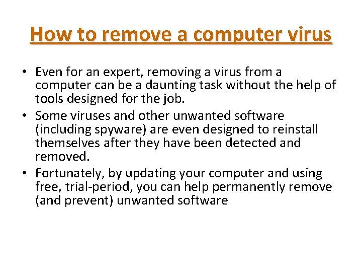 How to remove a computer virus • Even for an expert, removing a virus