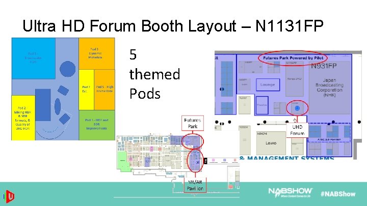 Ultra HD Forum Booth Layout – N 1131 FP 5 themed Pods 