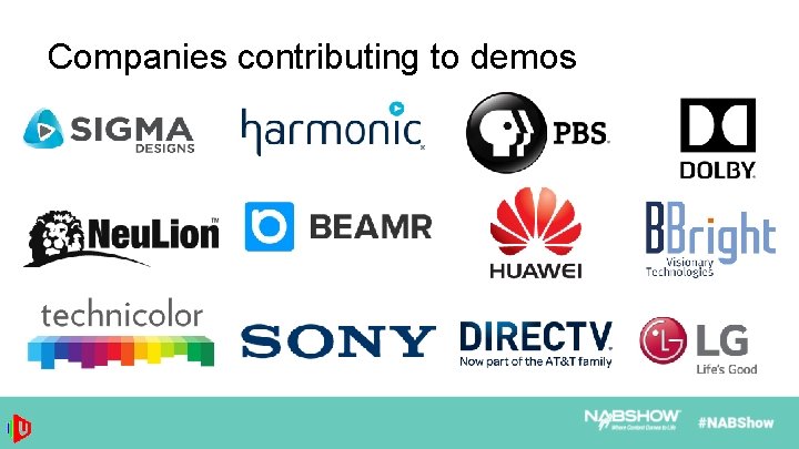 Companies contributing to demos 