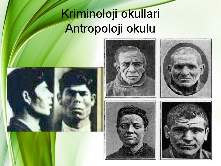 Kriminoloji okullari Antropoloji okulu Kriminoloji okullari Antropoloji okulu