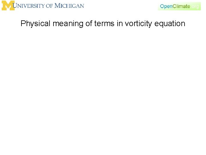 Physical meaning of terms in vorticity equation 