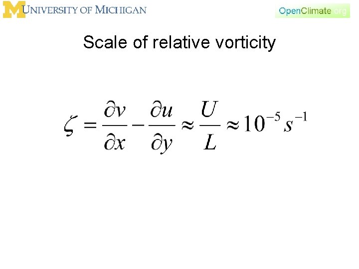 Scale of relative vorticity Scale of relative vorticity