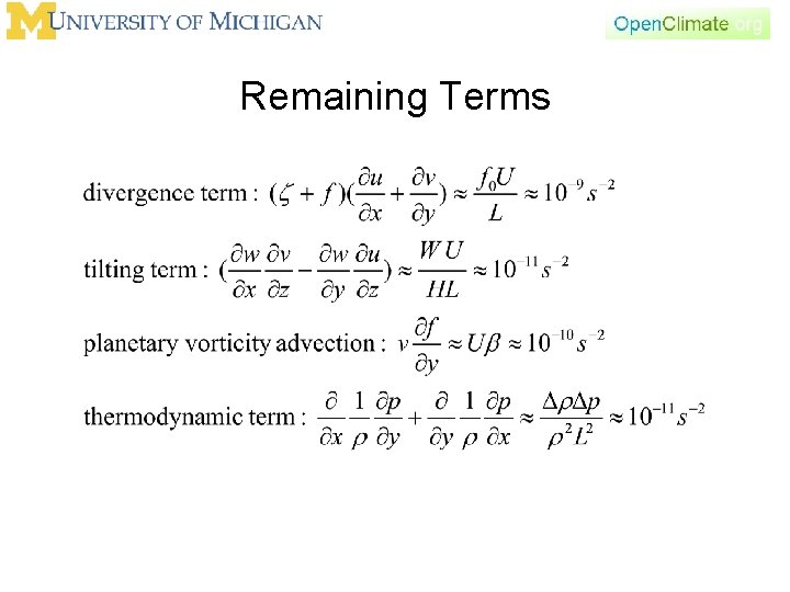 Remaining Terms 