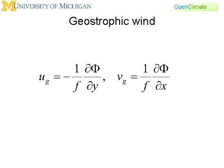 Geostrophic wind Geostrophic wind