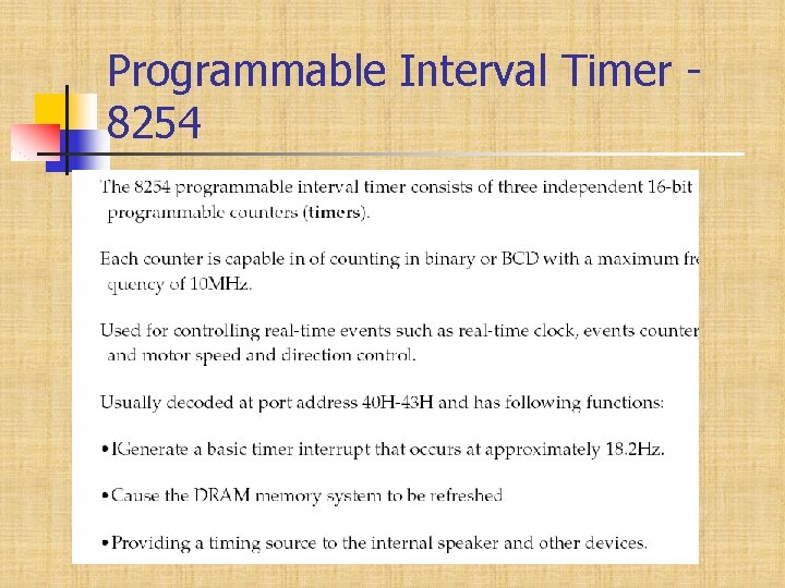 Programmable Interval Timer 8254 