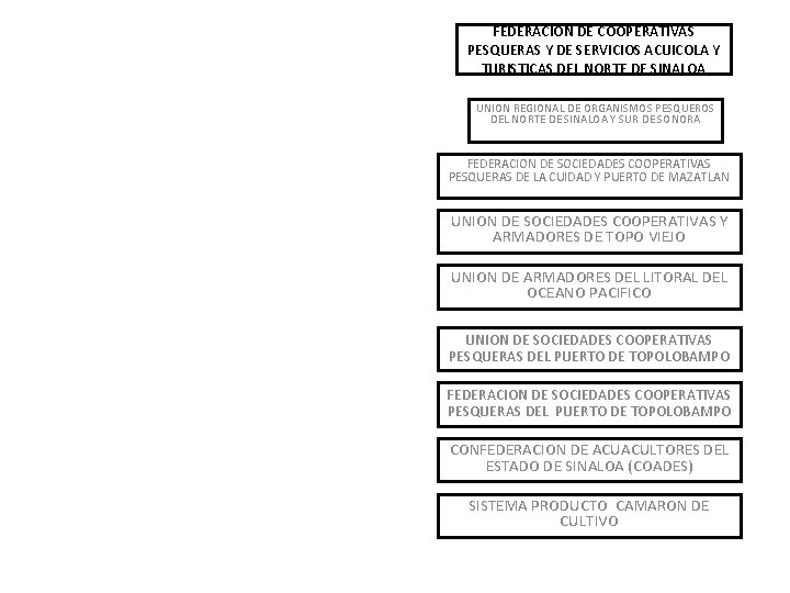 FEDERACION DE COOPERATIVAS PESQUERAS Y DE SERVICIOS ACUICOLA Y TURISTICAS DEL NORTE DE SINALOA