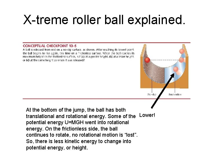 X-treme roller ball explained. At the bottom of the jump, the ball has both