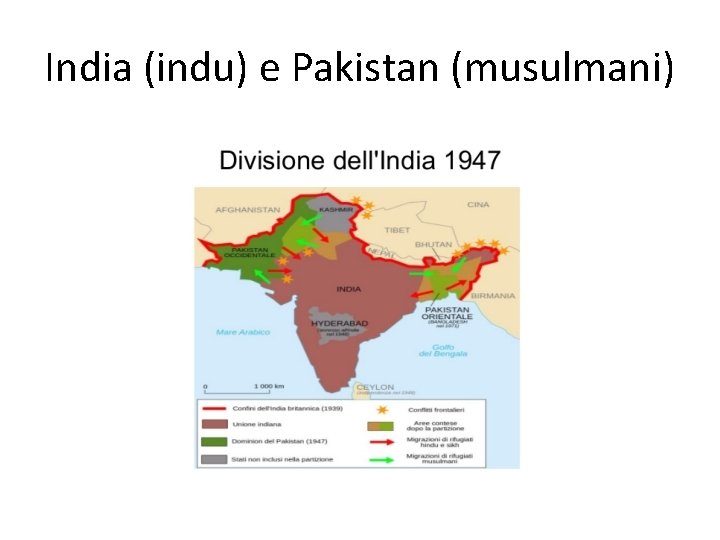 India (indu) e Pakistan (musulmani) 