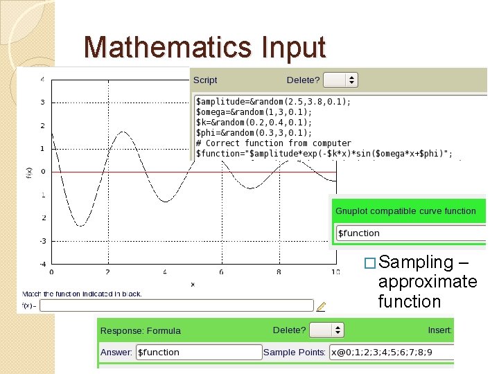 Mathematics Input � Sampling – approximate function 