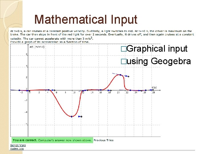 Mathematical Input �Graphical input �using Geogebra 
