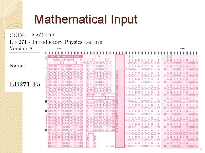 Mathematical Input 