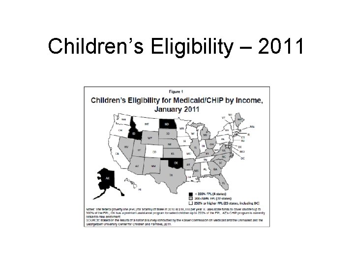 Children’s Eligibility – 2011 
