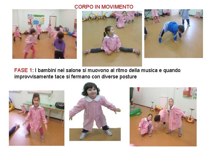 CORPO IN MOVIMENTO FASE 1: I bambini nel salone si muovono al ritmo della