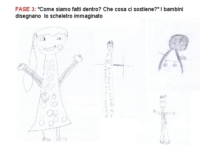 FASE 3: "Come siamo fatti dentro? Che cosa ci sostiene? " I bambini disegnano
