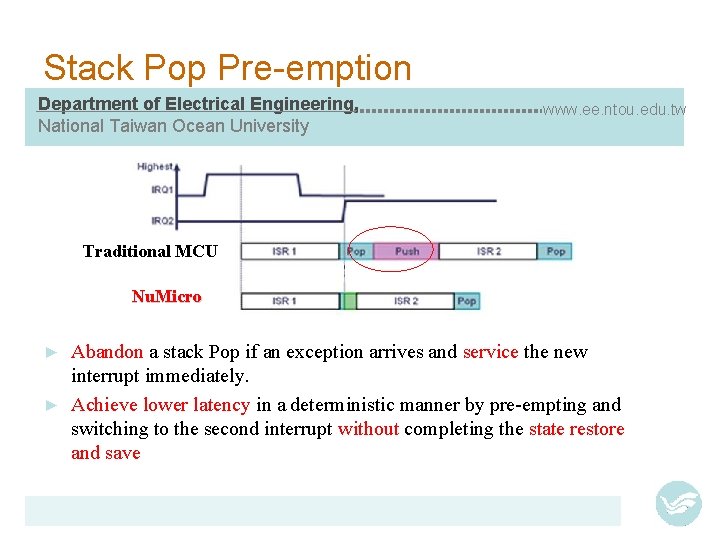 Stack Pop Pre-emption Department of Electrical Engineering, National Taiwan Ocean University www. ee. ntou.