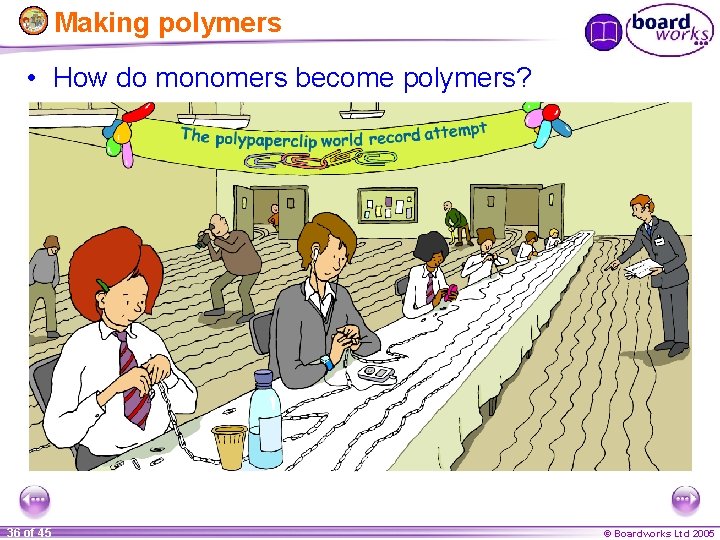 Making polymers • How do monomers become polymers? 36 of 45 © Boardworks Ltd