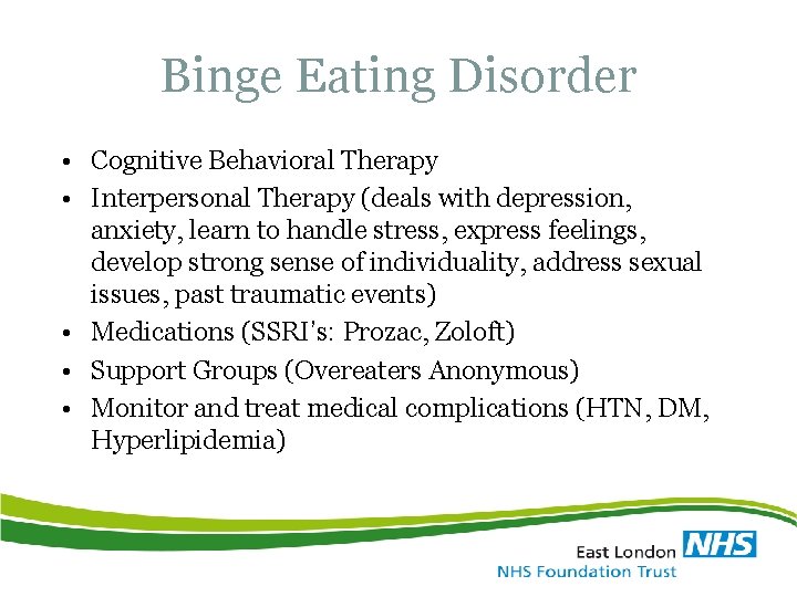 Elft Training Packages For Primary Care Eating Disorders