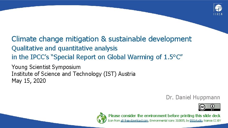 Climate change mitigation & sustainable development Qualitative and quantitative analysis in the IPCC’s “Special