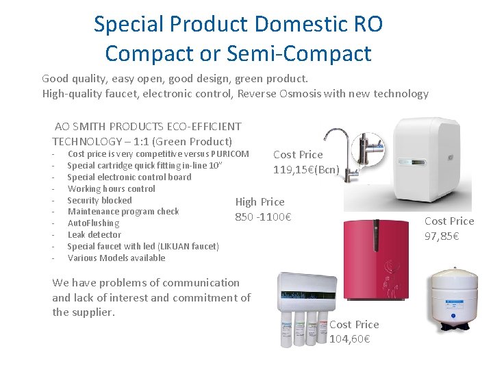 Special Product Domestic RO Compact or Semi-Compact Good quality, easy open, good design, green