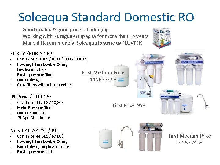 Soleaqua Standard Domestic RO Good quality & good price – Packaging Working with Puragua-Grupagua