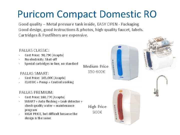 Puricom Compact Domestic RO Good quality – Metal pressure tank inside, EASY OPEN -