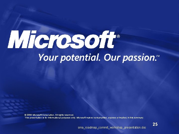 © 2006 Microsoft Corporation. All rights reserved. This presentation is for informational purposes only.