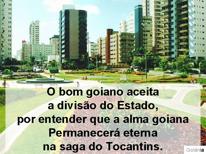 O bom goiano aceita a divisão do Estado, por entender que a alma goiana O bom goiano aceita a divisão do Estado, por entender que a alma goiana