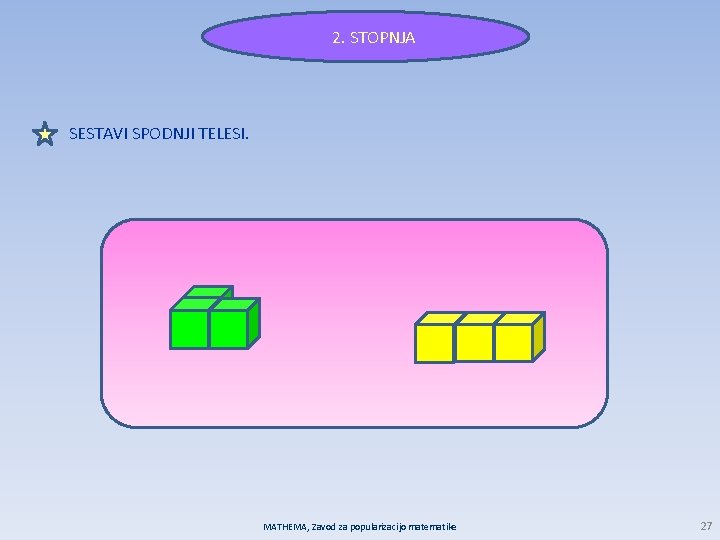 2. STOPNJA SESTAVI SPODNJI TELESI. MATHEMA, Zavod za popularizacijo matematike 27 