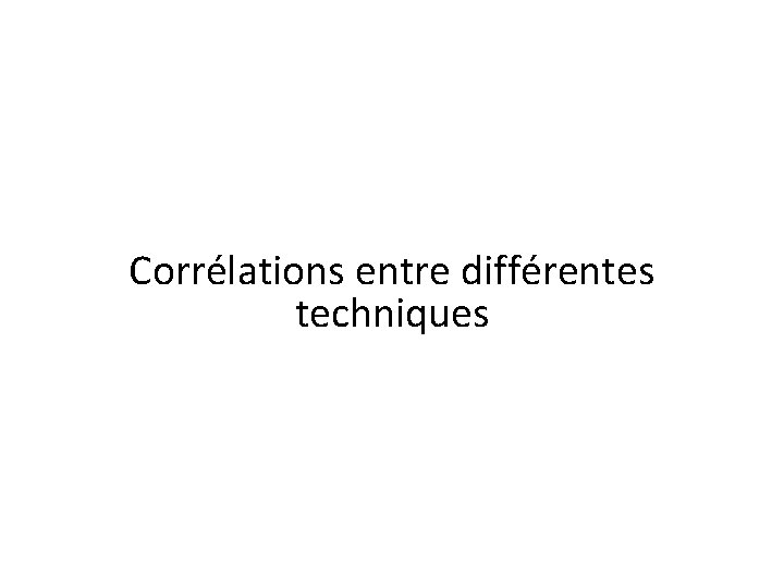 Corrélations entre différentes techniques 