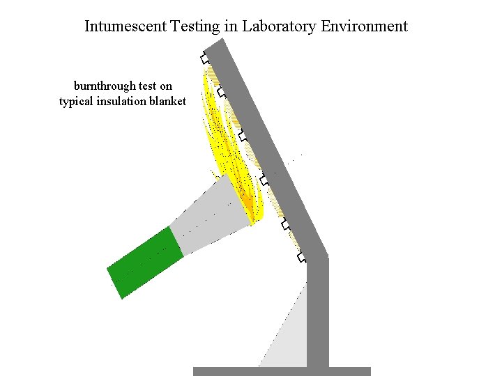 Intumescent Testing in Laboratory Environment burnthrough test on typical insulation blanket 