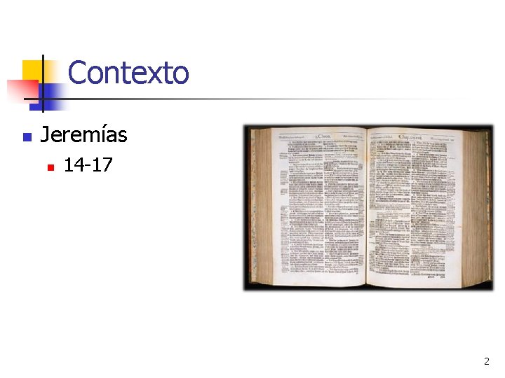 Contexto n Jeremías n 14 -17 2 