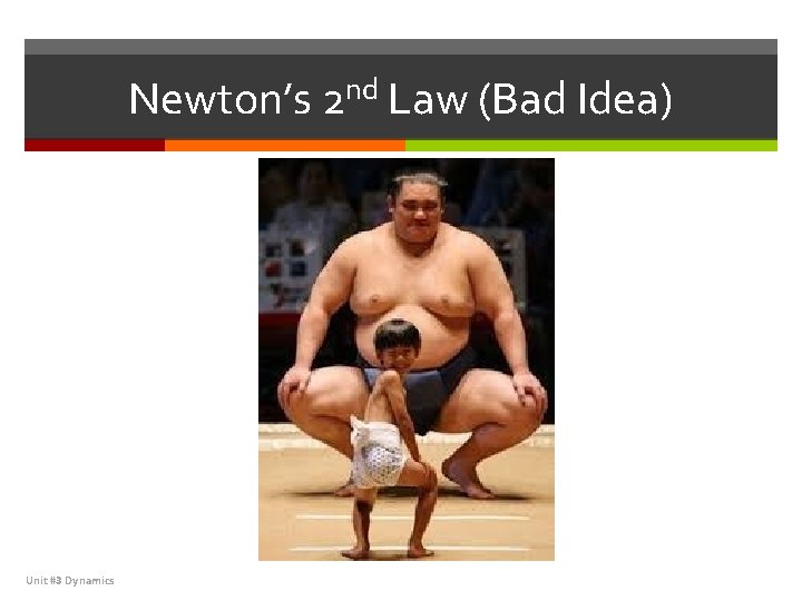 Newton’s 2 nd Law (Bad Idea) Unit #3 Dynamics 