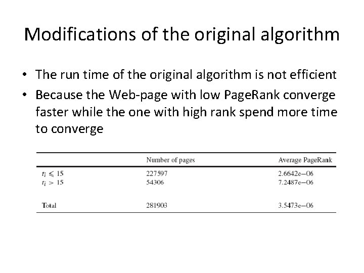 Modifications of the original algorithm • The run time of the original algorithm is Modifications of the original algorithm • The run time of the original algorithm is