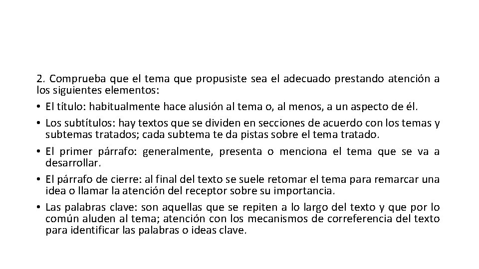 Estrategias de comprensin lectora Leg4 EMTPSUIdentificar el tema