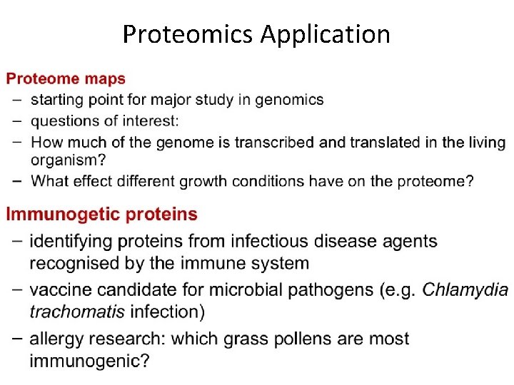 Proteomics Application 