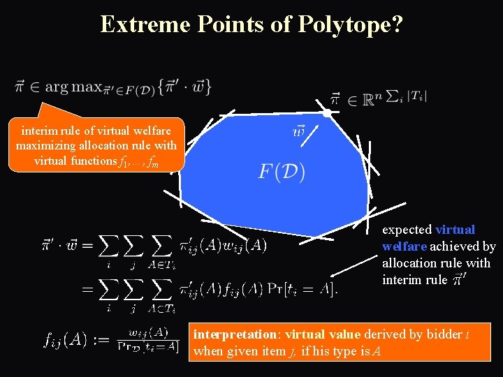 Extreme Points of Polytope? interim rule of virtual welfare maximizing allocation rule with virtual