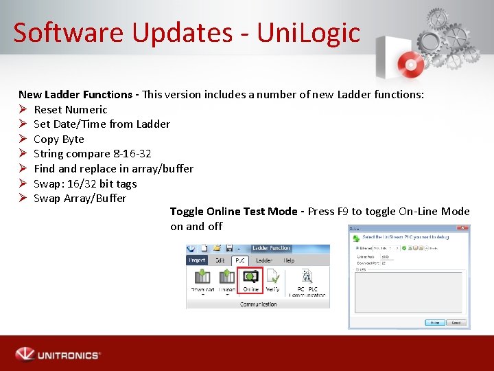Software Updates - Uni. Logic New Ladder Functions - This version includes a number