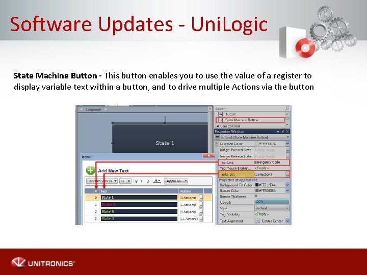 Software Updates - Uni. Logic State Machine Button - This button enables you to